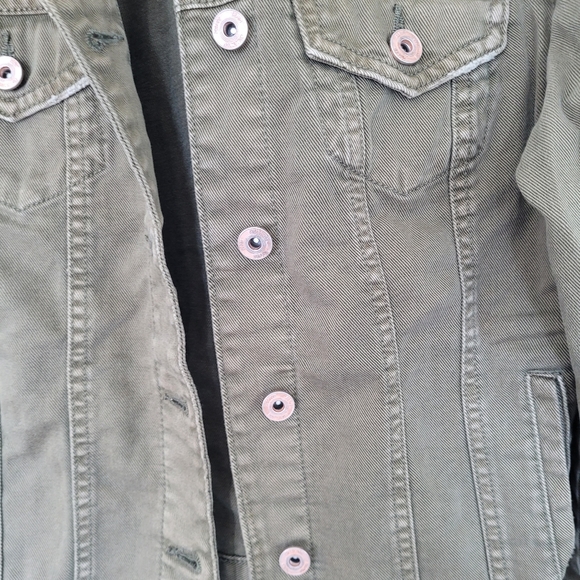 Olive green Demin jacket, size 4 - Picture 4 of 5